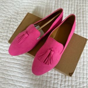 New J Crew Microsuede Smoking Tassel Loafers